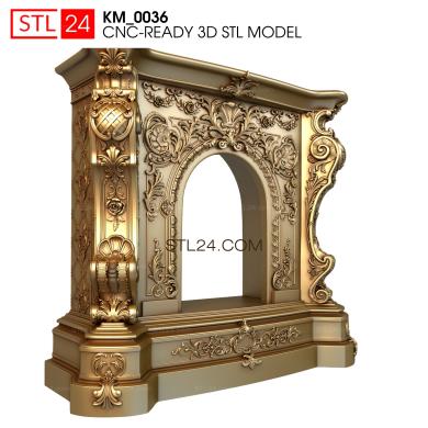 Fireplaces (KM_0036) 3D models for cnc